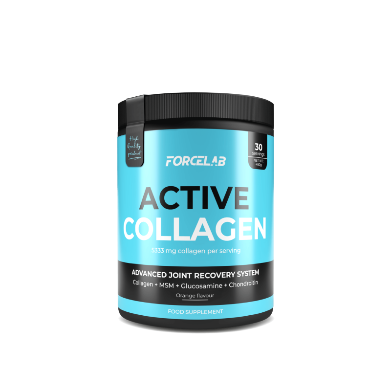 Active Collagen – pudră cu colagen bovin, MSM, glucozamină și condroitină