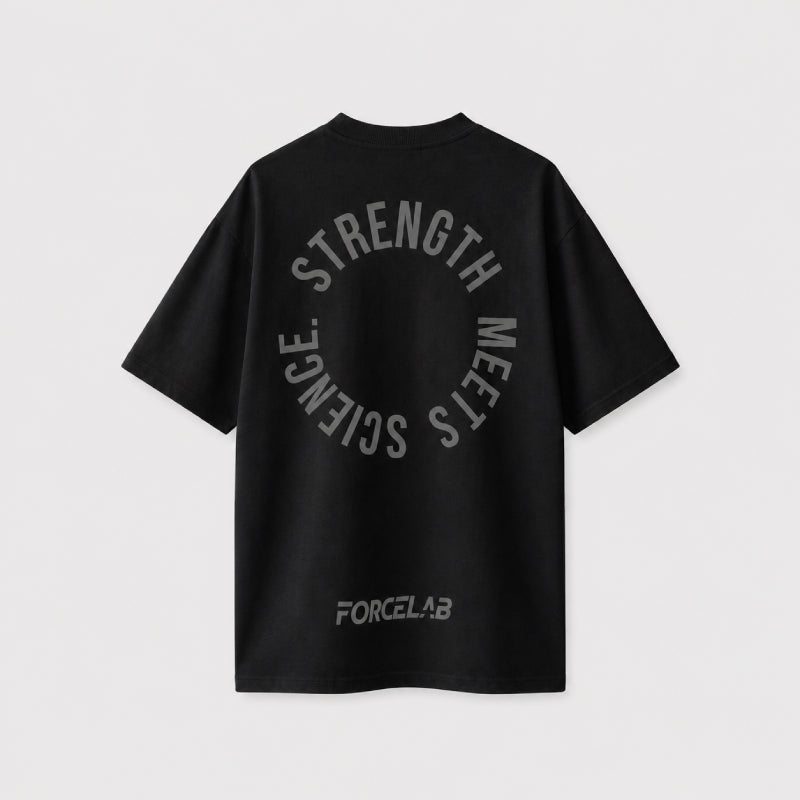 Tricou oversized negru Forcelab – Unde forța întâlnește știința