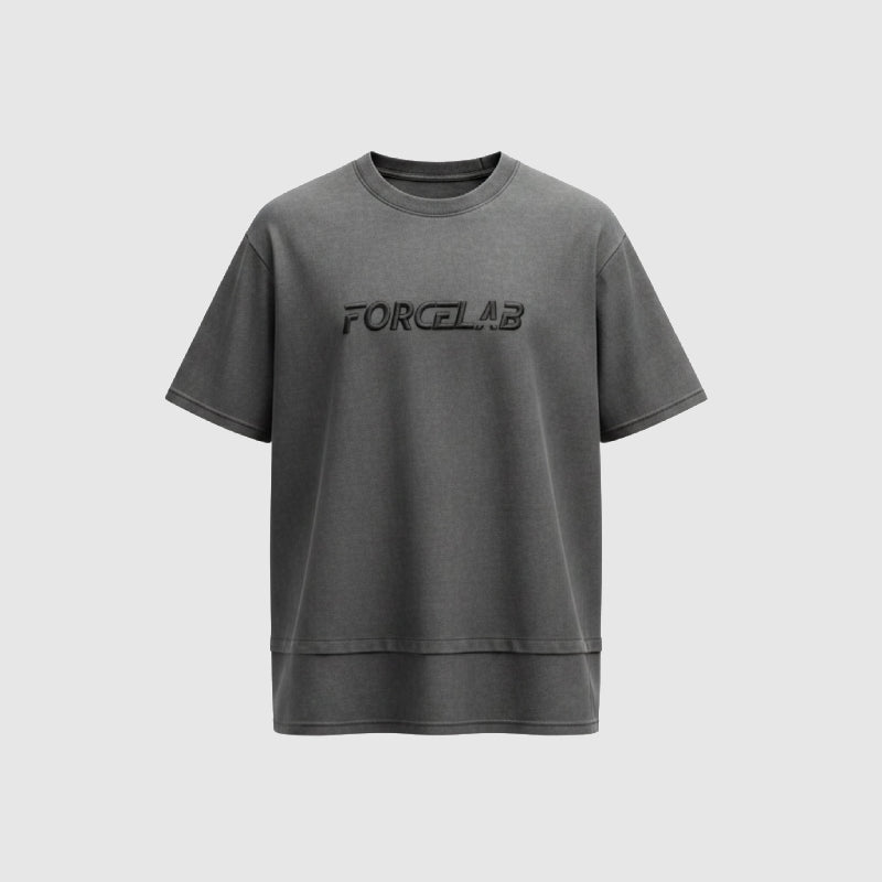 Tricou oversized Forcelab Washed – Gri