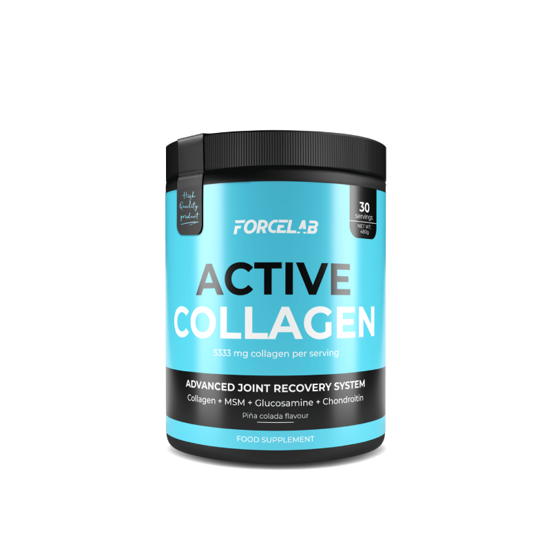 Active Collagen – pudră cu colagen bovin, MSM, glucozamină și condroitină