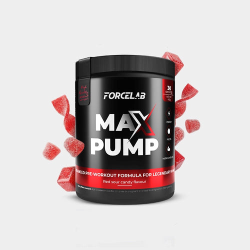 MAXPUMP – complex pre-antrenament sub formă de pudră – Bomboană acrișoară roșie / 432 gr