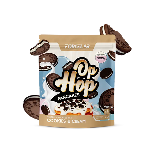 OpHop Protein Pancake Mix – mix pentru clătite proteice (52% proteine) – Biscuiți și cremă / 1000 g
