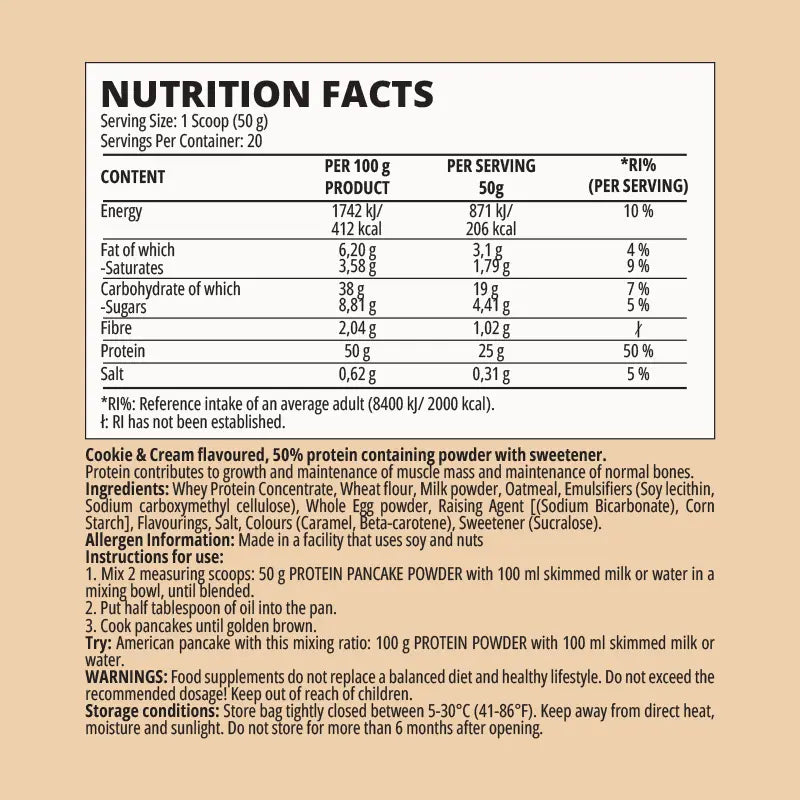 OpHop Protein Pancake Mix – mix pentru clătite proteice (52% proteine)