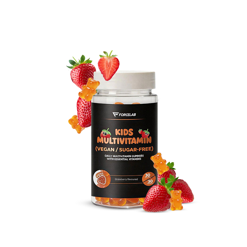 Kids Multivitamin Gummies – multivitamine pentru copii cu vitaminele A, C, D și complexul B, aromă de căpșuni