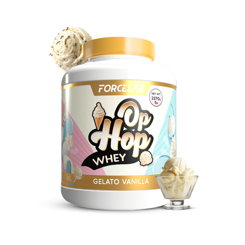 Forcelab Op Hop Whey Protein – proteină din zer sub formă de pudră – Înghețată de vanilie / 2270 g