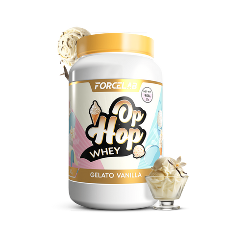 Forcelab Op Hop Whey Protein – proteină din zer sub formă de pudră – Înghețată de vanilie / 908 g